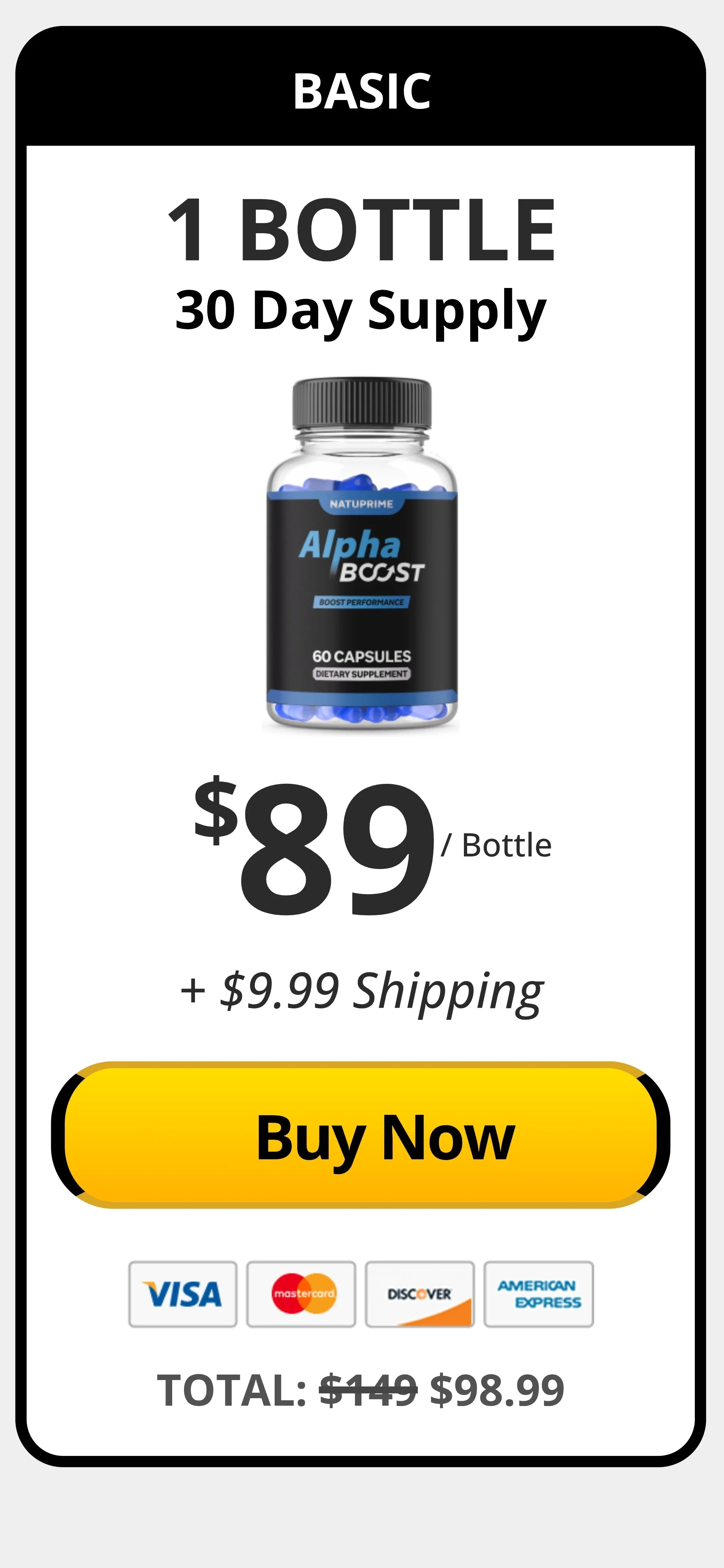 Alpha Boost™ 1 bottle pricing